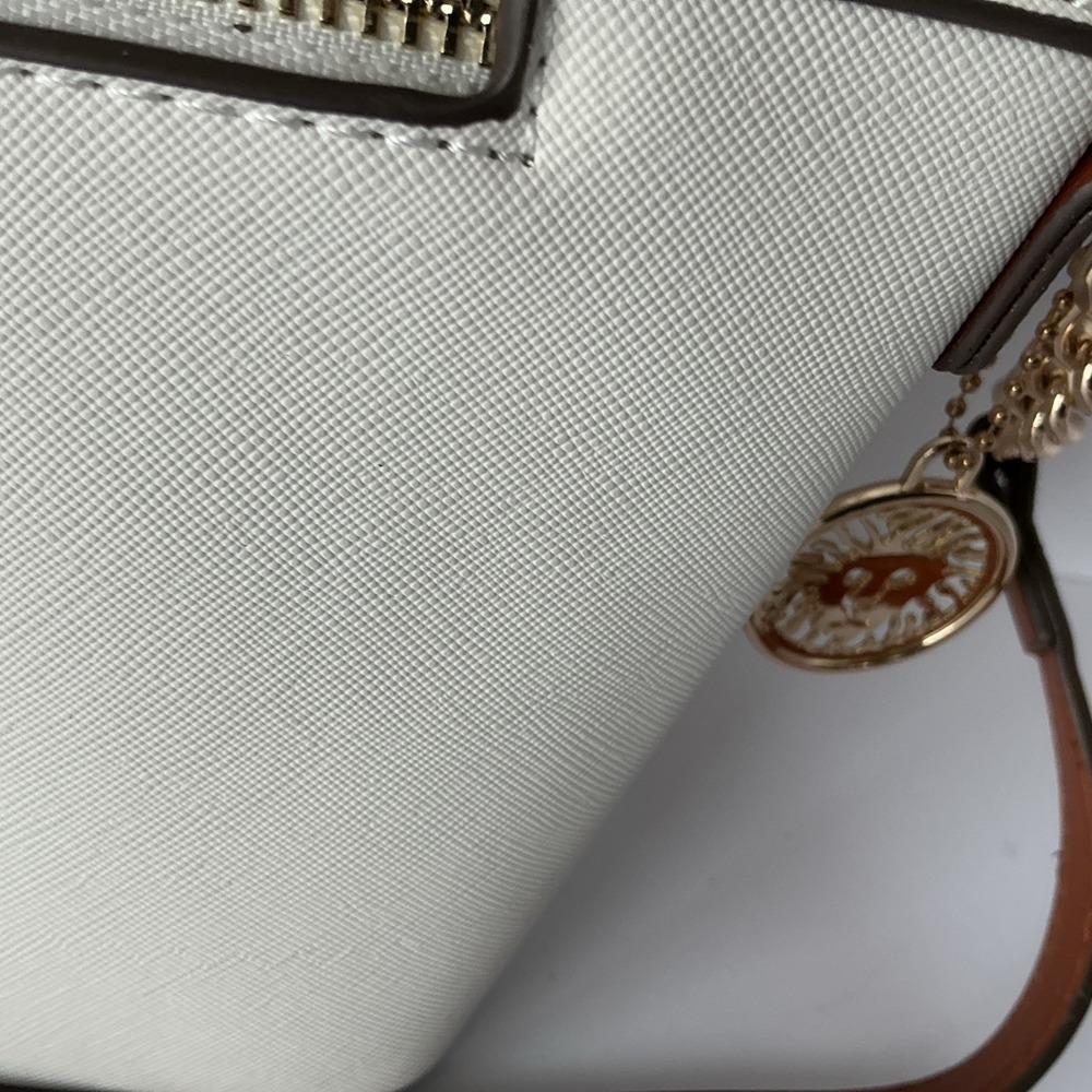 Anne Klein Crossbody‎ Bag Cream Brown Colorblock Chain Strap - Picture 12 of 13